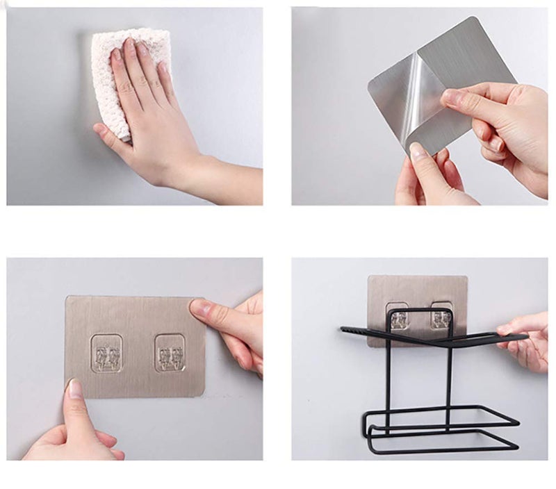 Zurato Stainless Steel Toilet Roll Holder with Shelf with Mobile Phone Storage Shelf Rack, Bathroom Strong Vacuum Suction Wall Mounted Toilet Paper Holder with Soap Holder, bathroom Towel Rack - Black - Image 3