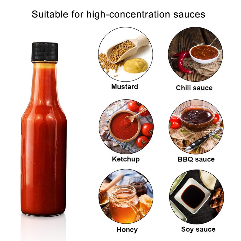 Encheng 35 Pack 5oz Hot Sauce Bottles with Lids,Glass Woozy Bottles with Dripper Inserts and Shrink Capsules,Small Glass Wine Bottle for Homemade Sauces,Oils,Vanilla Extracts,Dressings,Gifting - Image 5