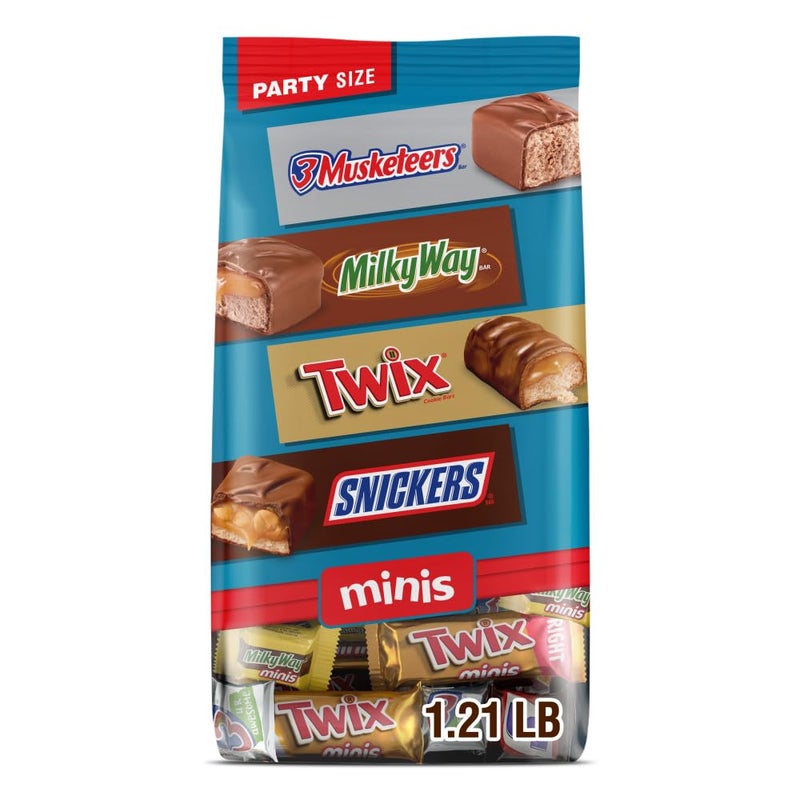 Mars SNICKERS, TWIX, 3 MUSKETEERS & MILKY WAY Minis Christmas Candy Chocolate Bar Variety Pack - Image 1