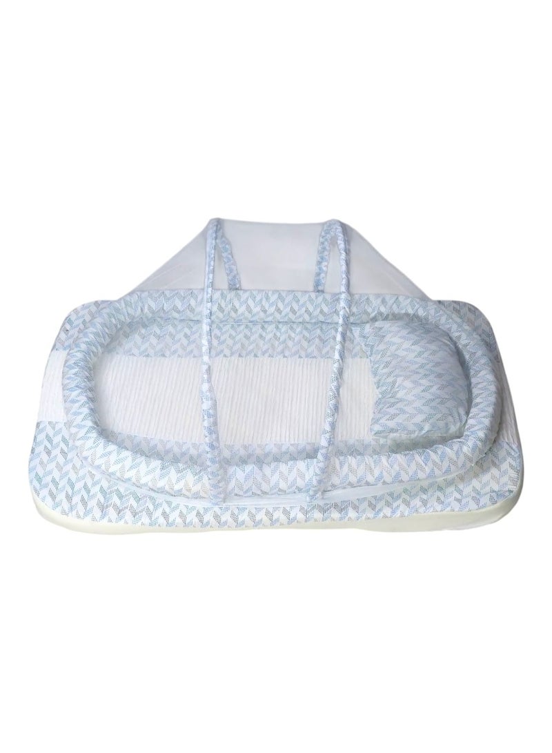 BABYCARA Baby Net Bed with Thick Mattress Mosquito Net & Neck Pillow for New Born Babies 80x50x5cm  - Image 2