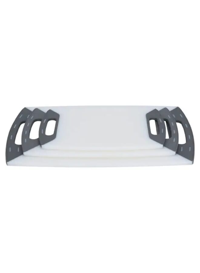 Alsaif Gallery 3Pcs White Rectangular Cutting Board Set With Black Handle  - Image 1
