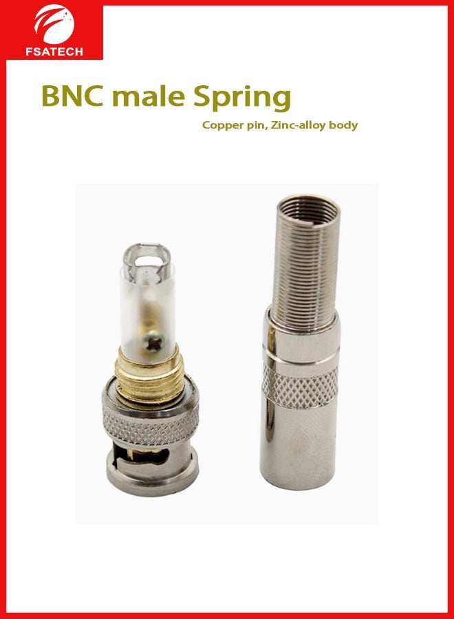 FSATECH BNC Male Connectors RG58 RG59 RG6 Screw-on Gold Plated Coaxial Terminal for CCTV Security Surveillance Camera - Pack of 40 - Image 2