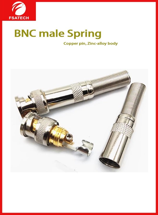 FSATECH BNC Male Connectors RG58 RG59 RG6 Screw-on Gold Plated Coaxial Terminal for CCTV Security Surveillance Camera - Pack of 40 - Image 4
