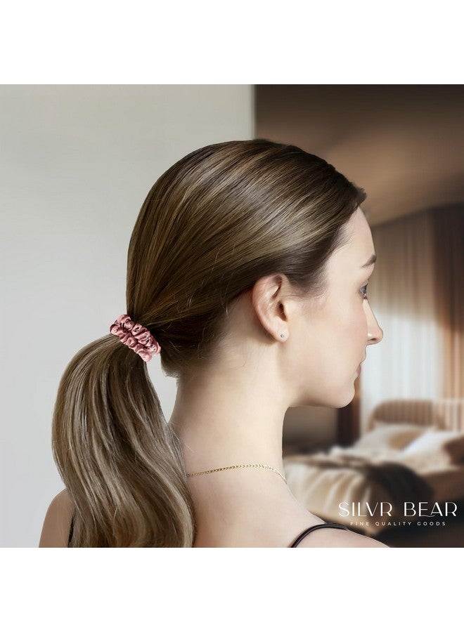 SILVR BEAR Luxury Satin Scrunchies SAME 6 COLORS AS PIC, Anti-Hair-Breakage, Hair Ties, Scrunchies Set for Girls, Women, Best gift for Sister, Friend, Mom (Classic Skinny) - Image 3