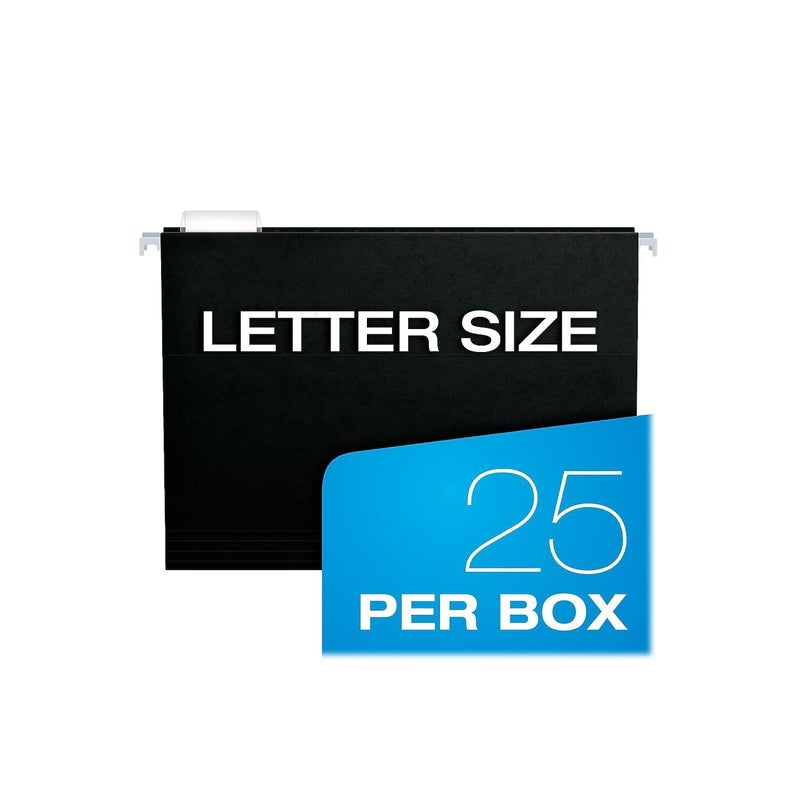 Pendaflex Recycled Hanging Folders, Letter Size, Black, 1/5 Cut, 25/BX (81605) - Image 2