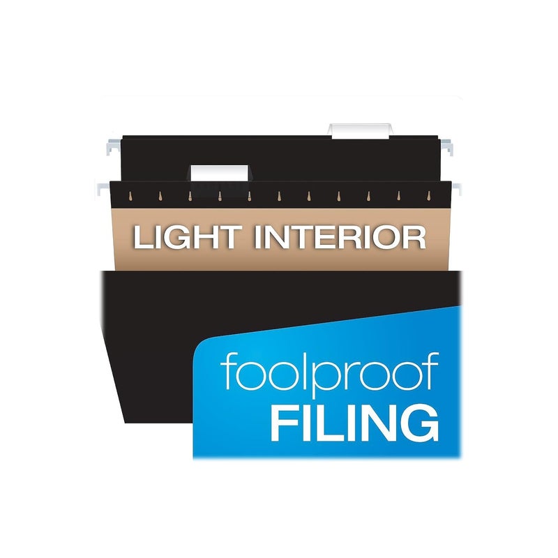 Pendaflex Recycled Hanging Folders, Letter Size, Black, 1/5 Cut, 25/BX (81605) - Image 4