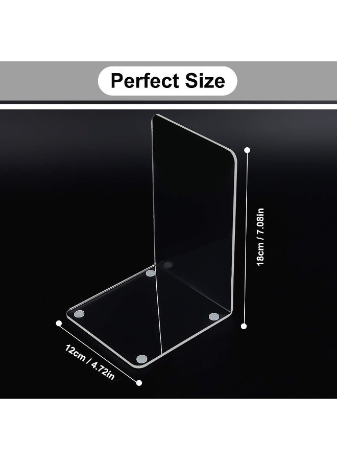 TPGP Bookends Pair Organizer Bookshelf Decor Decorative Bedroom Library Office School Supplies Stationery Gift (Plastic Acrylic_2 Pairs) - Image 2