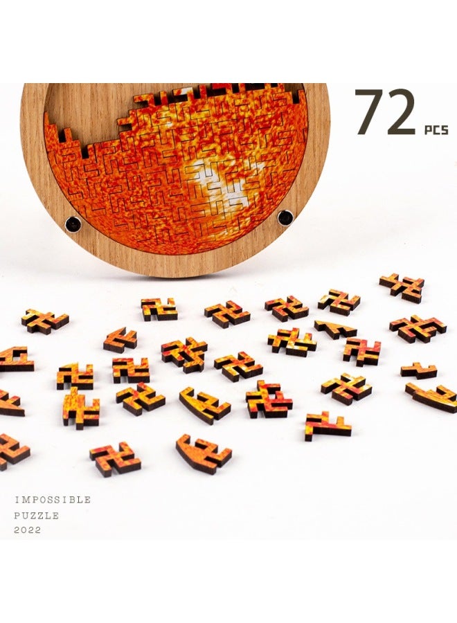 Planet Educational Toys PuzzleEBAY Support Small Wooden Puzzle Strength Factory-Color:Small Sun Color - Image 4