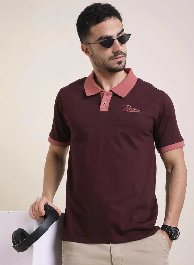 Difference of Opinion Men Relaxed Fit Embroidery Polo