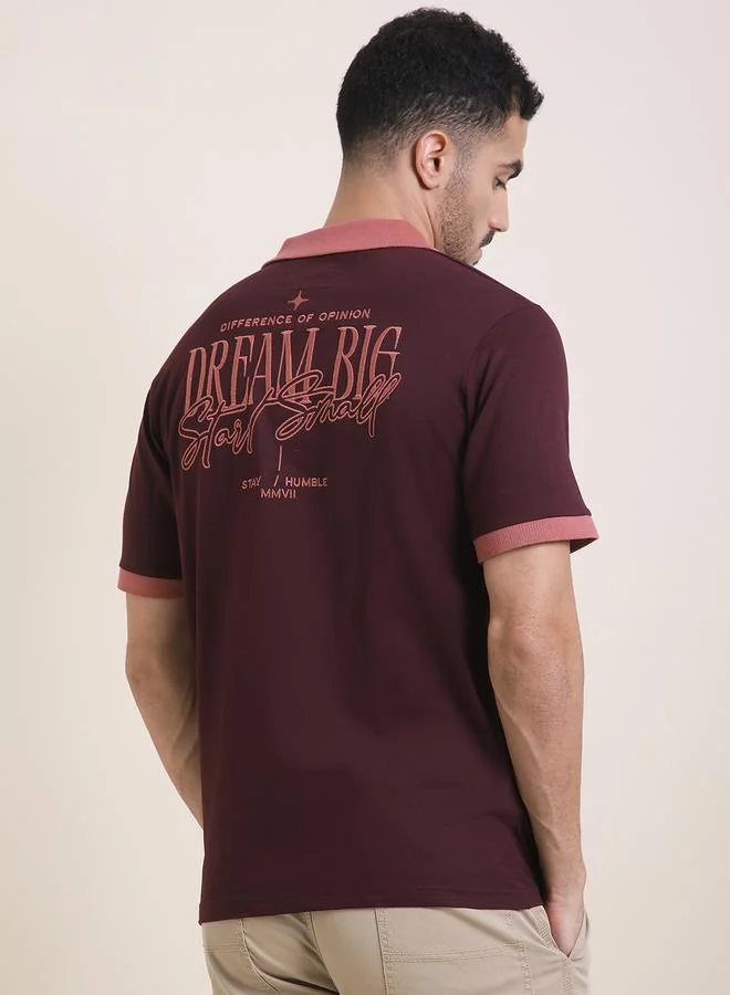 Difference of Opinion Men Relaxed Fit Embroidery Polo