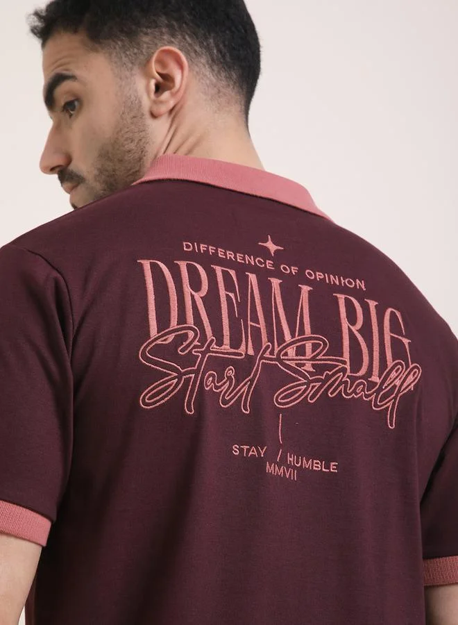 Difference of Opinion Men Relaxed Fit Embroidery Polo