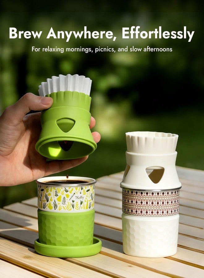 iKoffy Pocket Pour-Over Coffee Maker, Portable Coffee Dripper & Cup Set with Cone Paper Filters, Travel-Friendly, Easy to Clean - Image 2