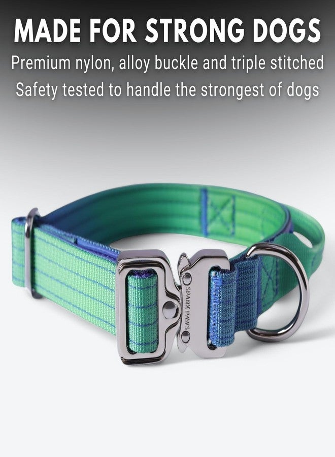 Spark Paws Tactical Dog Collar - Heavy Duty, Premium Quality, Thick and Durable for Large and Medium Dogs - Lime Wave - XS - 1" - Image 5