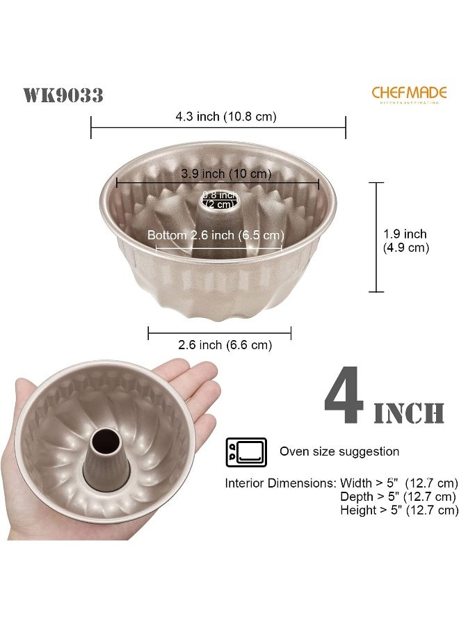 CHEFMADE WK9033-4 Non-Stick Kugelhopf Cake Pan Set - Image 2