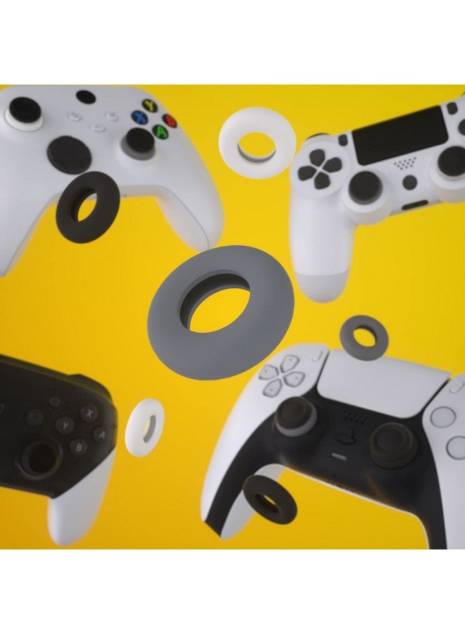 playvital 3 Pairs Silicone Aim Assist Target Motion Control Precision Rings For Ps5, For Ps4, For Xbox Series X/S, Xbox One, Xbox 360, For Switch Pro, For Steam Deck Gray & Black & White - Image 5