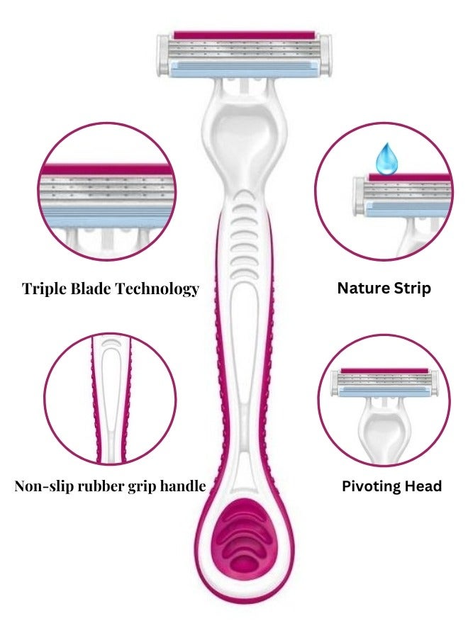 Farah22 Unisex Disposable Tipple Blade Razors, 8 Count - Image 5