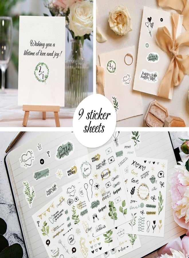 BIROYAL Wedding Stickers for Scrapbook | 9 Sheets Wedding Scrapbook Stickers | 241 Waterproof Sticker | Bridal Shower Engagement Marriage Anniversary for Engagement Planning Embellishments - Image 4