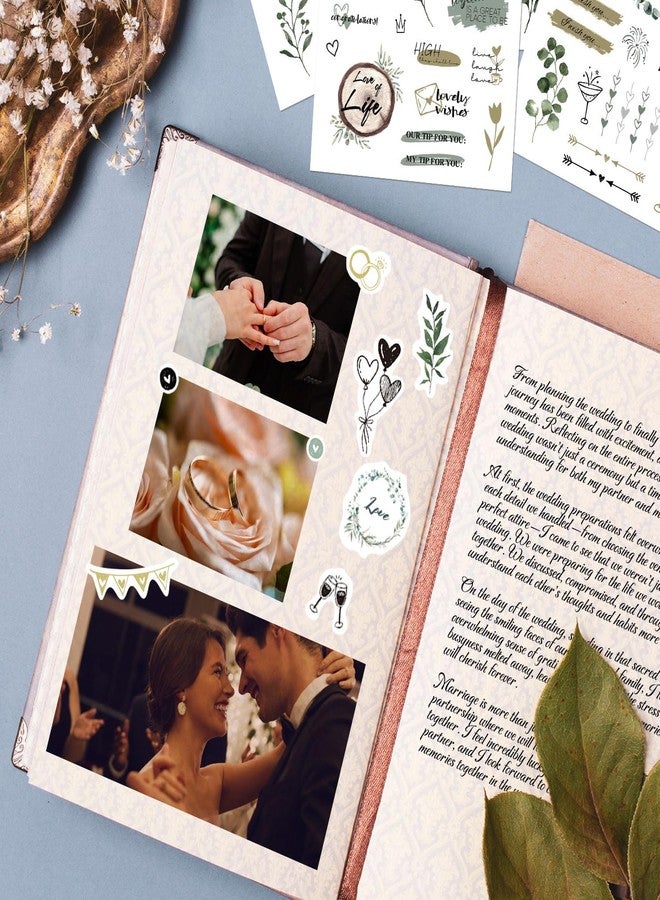 BIROYAL Wedding Stickers for Scrapbook | 9 Sheets Wedding Scrapbook Stickers | 241 Waterproof Sticker | Bridal Shower Engagement Marriage Anniversary for Engagement Planning Embellishments - Image 5