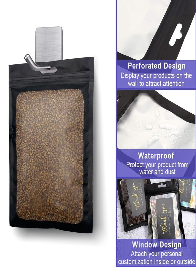 Arsmat 100 Pcs Resealable Mylar Bags, Sealable Odor Proof Foil Pouch Bag with Clear Window, Small Bussiness Packaging Supplies (Black, 4 X 6 Inch) - Image 5