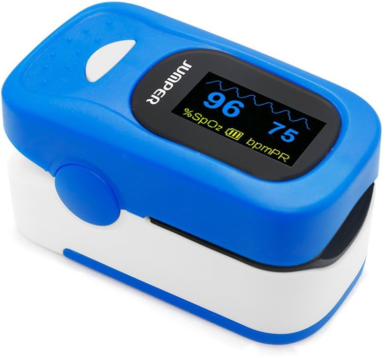 Jumper Blue Pulse Oximeter with Heart Frequency Display - Image 1