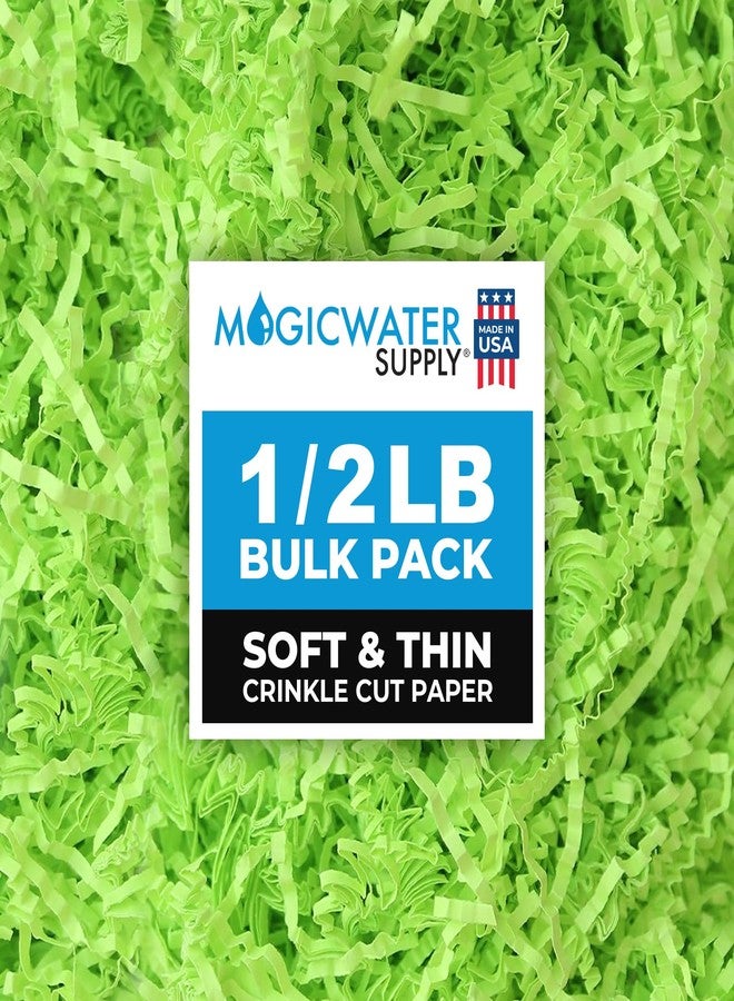 MagicWater Supply - 1/2 LB - Lime Green - Soft & Thin Crinkle Cut Paper Shred Filler great for Gift Wrapping, Basket Filling, Birthdays, Weddings, Anniversaries, Valentines Day, and other occasions - Image 1