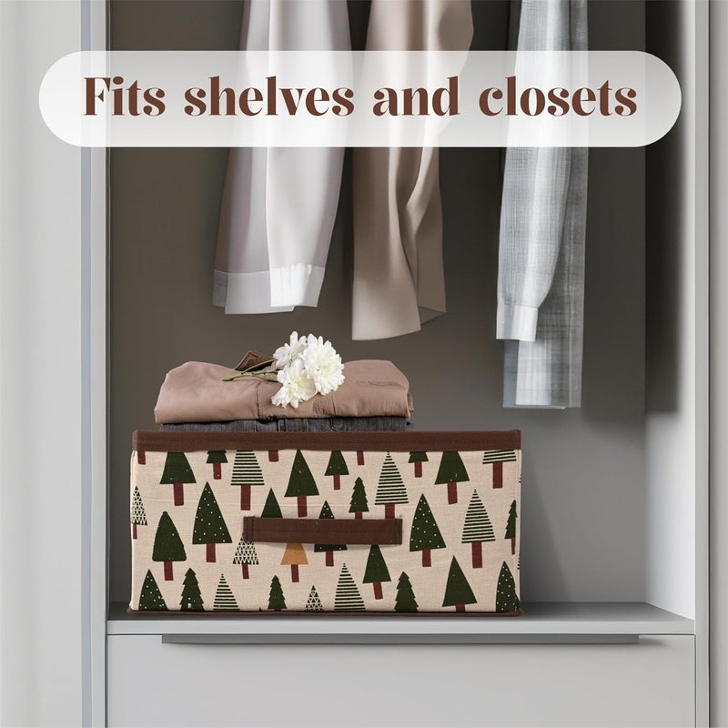 Kuber Industries Pack of 3 Foldable Multipurpose Cloth Organizer for Storage with Drawing Handle Durable Organisers Storage Box for ClothesToys Printed White Black Sky Blue - Image 2