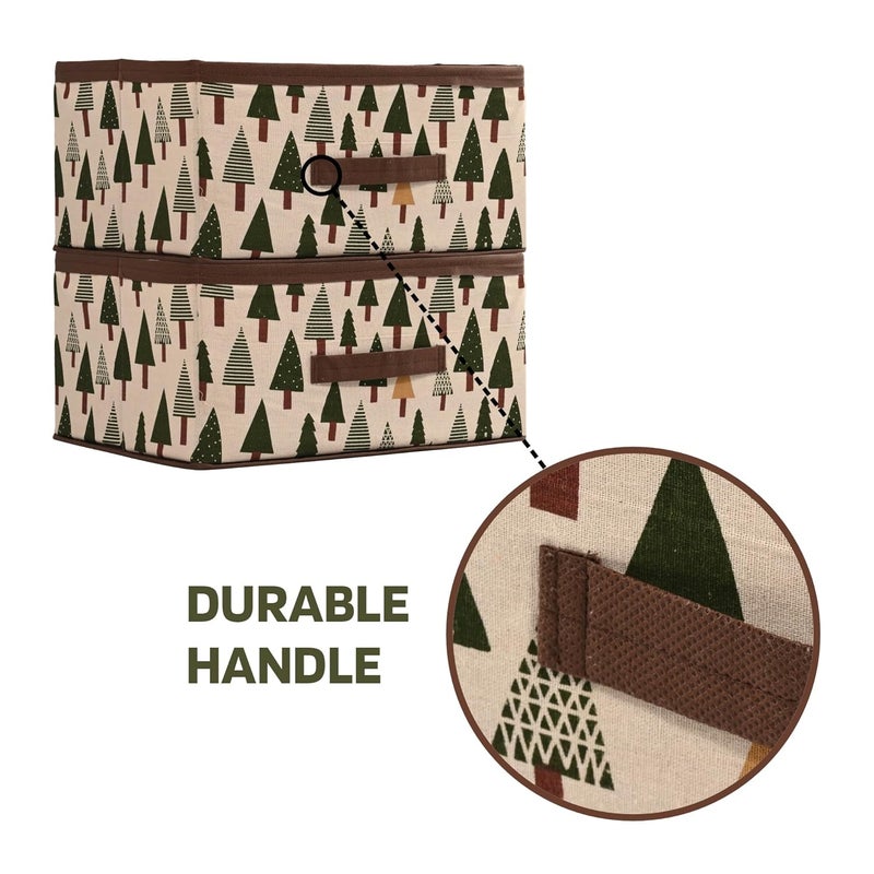 Kuber Industries Pack of 3 Foldable Multipurpose Cloth Organizer for Storage with Drawing Handle Durable Organisers Storage Box for ClothesToys Printed White Black Sky Blue - Image 5