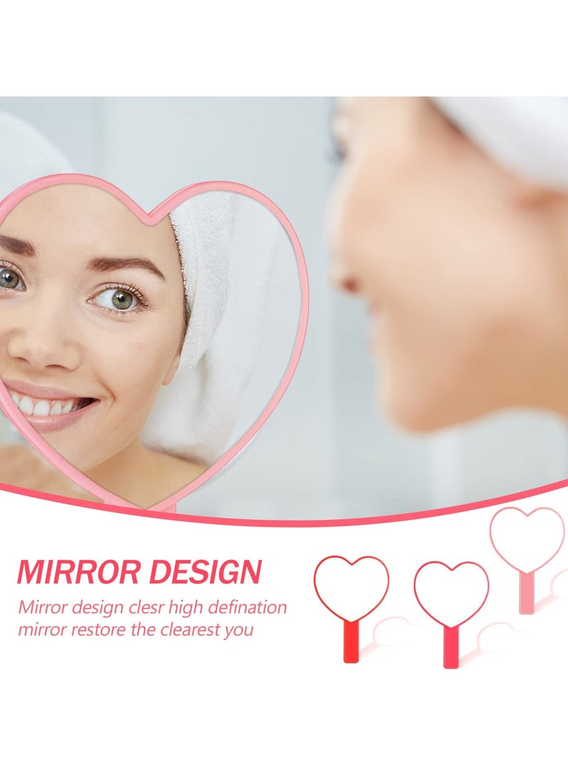 Zikra 3 Pcs Heart Shaped Handheld Mirrors, Mini Cosmetic Mirrors Travel Makeup Mirrors for Women Girls Portable Cosmetic Mirror - Image 3