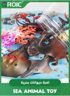 GROIC 12PCS Plastic Sea Ocean Animal Figurines, Realistic Sea Animal Figurines Set with Crab Starfish,Rubber Marine Creature Figures for Decor Aquarium Fish Tank  - Image 3