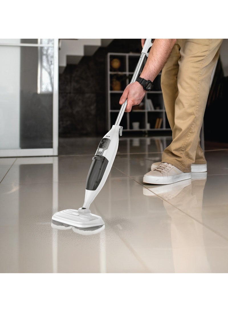 GREEN LION Rotary Mop Cleaner Hydro Mop 1300W / Floor Cleaner with Towels / Flat Mop / Refillable Bottle / Fast Cleaning for Home and Floor - White - Image 2