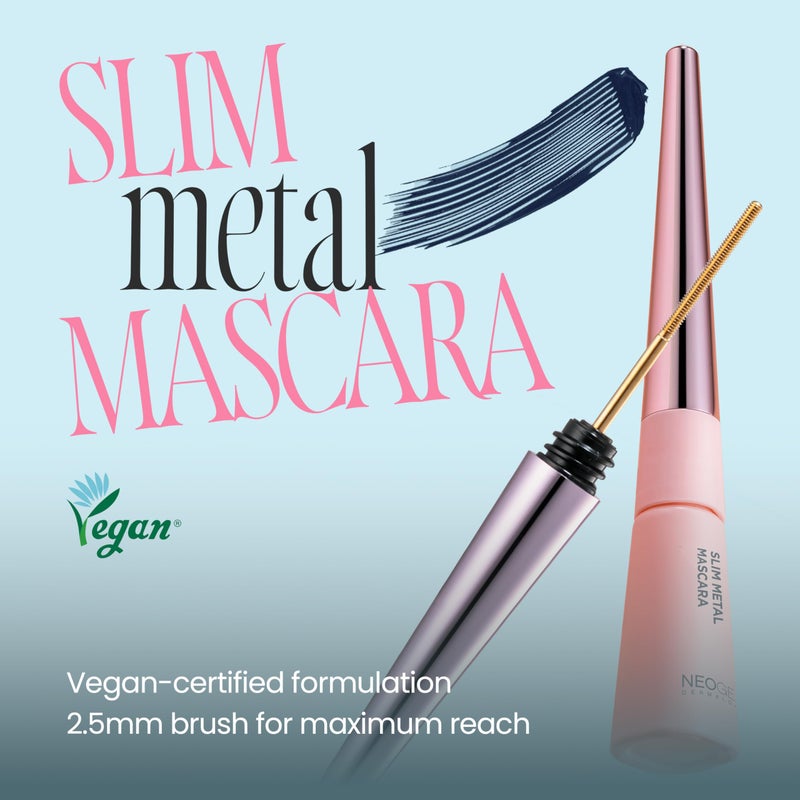 DERMALOGY by NEOGENLAB NEOGEN Extra Slim Metal Maxicara, Makeup Mascara, Washable Metal Iron Wand Brush, Long Lasting, Volumizing, Lengthening, Waterproof, Korean Makeup Beauty, Korean Vegan Certified, Black - Image 2