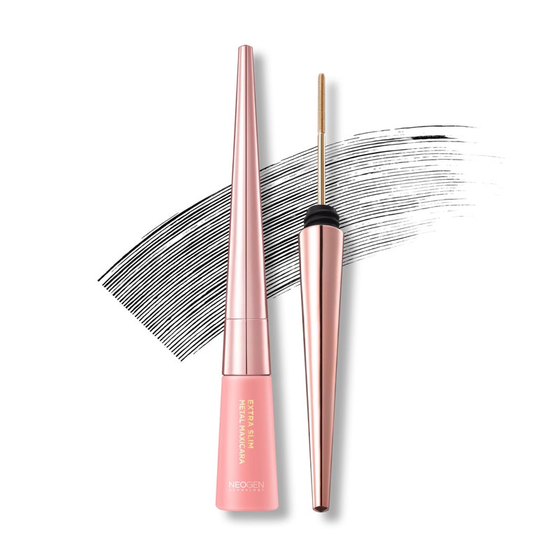 DERMALOGY by NEOGENLAB NEOGEN Extra Slim Metal Maxicara, Makeup Mascara, Washable Metal Iron Wand Brush, Long Lasting, Volumizing, Lengthening, Waterproof, Korean Makeup Beauty, Korean Vegan Certified, Black - Image 1
