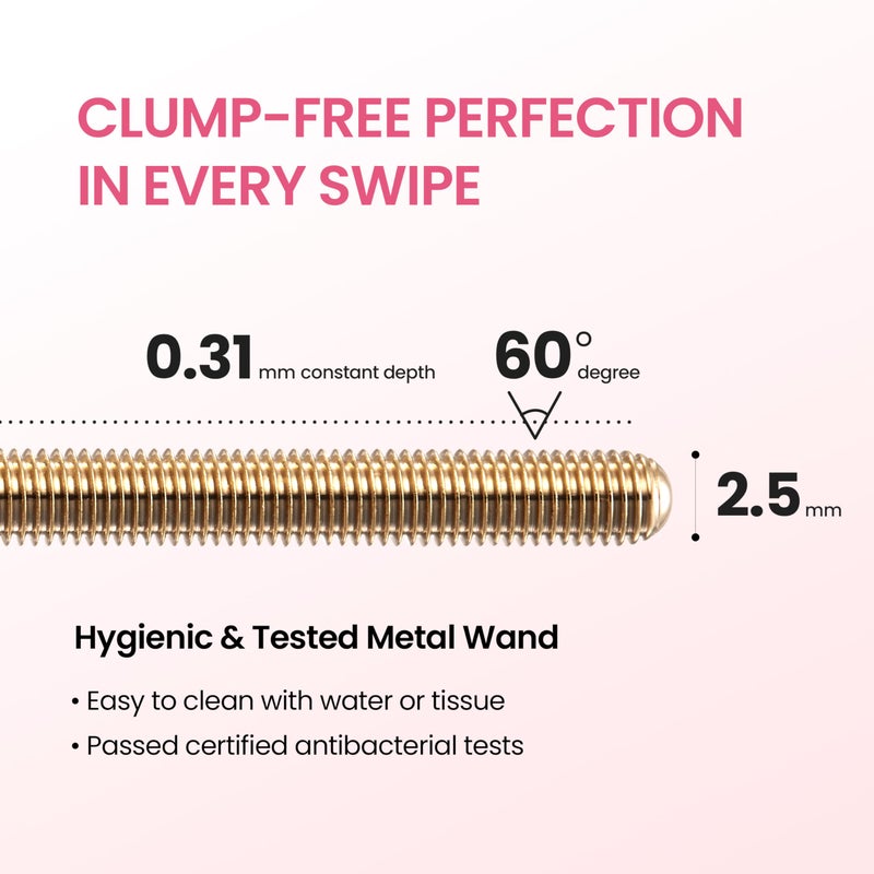 DERMALOGY by NEOGENLAB NEOGEN Extra Slim Metal Maxicara, Makeup Mascara, Washable Metal Iron Wand Brush, Long Lasting, Volumizing, Lengthening, Waterproof, Korean Makeup Beauty, Korean Vegan Certified, Black - Image 5