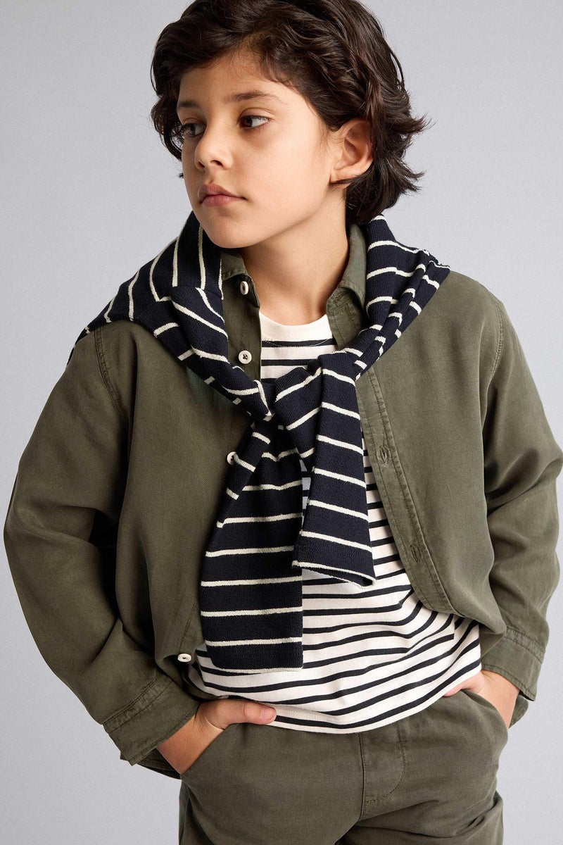 DeFacto Green Boy Regular Fit Long Sleeve Shirt Casual - Image 5