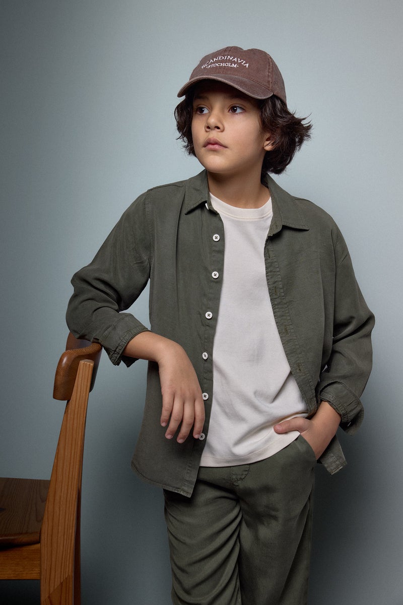 DeFacto Green Boy Regular Fit Long Sleeve Shirt Casual - Image 3