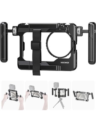 NEEWER Universal Smartphone Video Rig with Handles, 67mm Filter Adapter, Anti Drop Cold Shoe for DJI Mic, Phone Cage Stabilizer for Video Recording for iPhone 15 Pro Max S23 Ultra Pixel 8 Pro, PA017 - pzsku/Z21E15EC4C9E6AD3FD2ADZ/45/_/1739343678/feaa86e8-f4dd-4db9-a491-cea7f54bf763