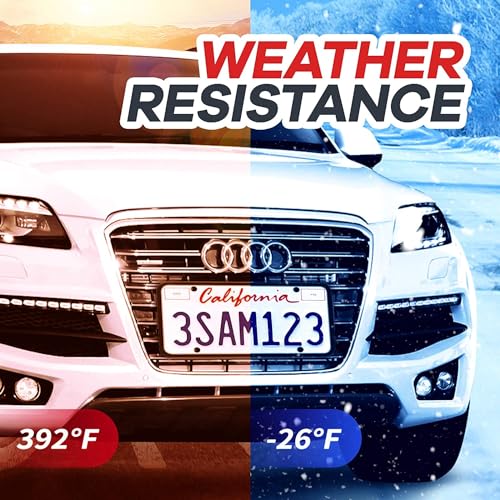 AUJEN إطارات لوحات الترخيص من سيليكون أوجين، عبوة 2 إطار ترخيص أسود بفتحة جانبية مع تركيب سهل، إطار ترخيص بدون عوائق. مقاوم للصدأ، مقاوم للاهتزاز ومقاوم للعوامل الجوية عالمي. - Image 5