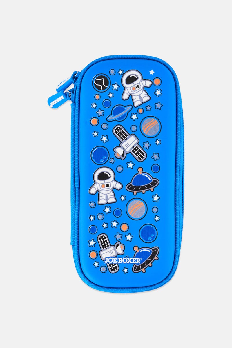 Joe Boxer Kids Boy Graphic Print Pencil Pouch, Blue - Image 1