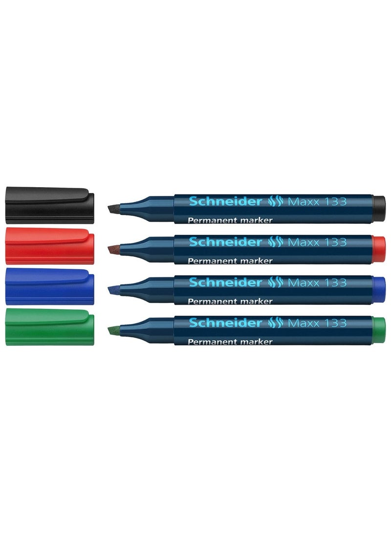 Schneider علامة دائمة 4 قطع ماكس 133 طرف مائل متعددة الألوان - Image 2