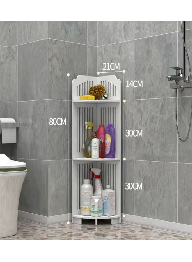 fashionhome خزانة تخزين زاوية للحمام  - Image 3