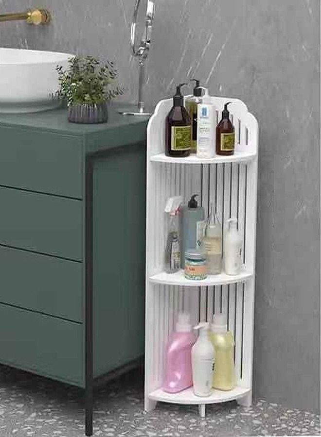 fashionhome خزانة تخزين زاوية للحمام  - Image 1