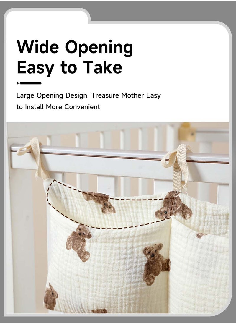 Moovant 3PCS Hanging Baby Diaper Organizer for Changing Table and Crib, Multifunctional Hanging Diaper Stacker for Baby Essentials  - Image 2