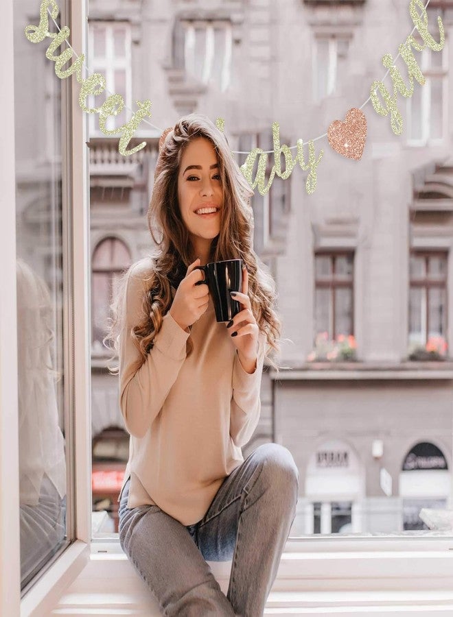 بيشيدا لافتة لامعة من BEISHIDA بلون الشمبانيا للفتيات الصغيرات، لا تحتاج إلى تصميم بنفسك، لافتة حفلات استحمام الطفل للجنسين مُثبتة مسبقًا لديكورات حفلات استحمام الطفل للفتيات ومستلزمات حفلات عيد الميلاد الأول - Image 4