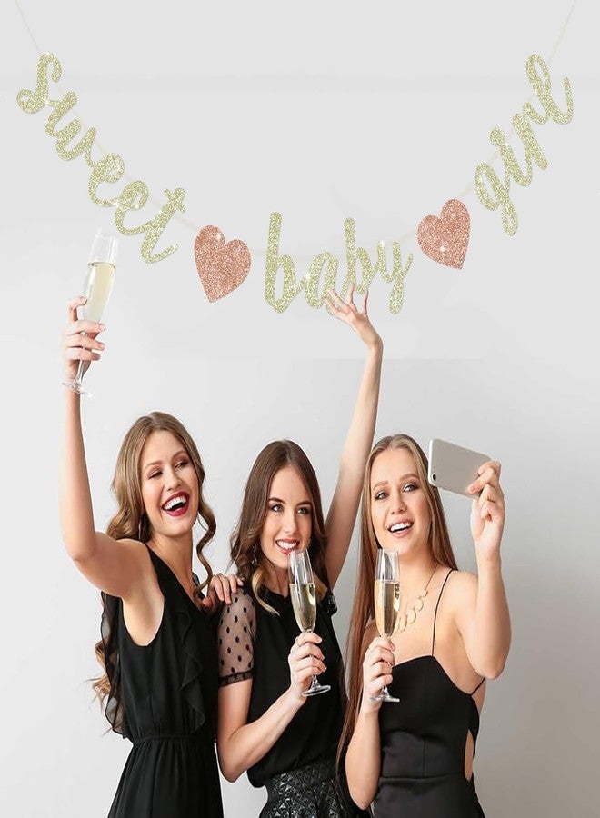 بيشيدا لافتة لامعة من BEISHIDA بلون الشمبانيا للفتيات الصغيرات، لا تحتاج إلى تصميم بنفسك، لافتة حفلات استحمام الطفل للجنسين مُثبتة مسبقًا لديكورات حفلات استحمام الطفل للفتيات ومستلزمات حفلات عيد الميلاد الأول - Image 5