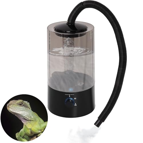 Hoqqf 4L Reptile Humidifier Fogger with Extended Hose Adjustable Quiet FoggerMister for Chameleon Bearded Dragon Amphibians Large CapacityBlack - Image 1