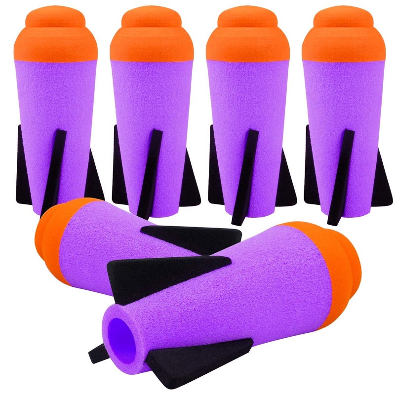 Ruibytree 6 Packs Mega Missile Refill for Nerf NStrike Elite Series Compatible Darts Mega Missile Refill Bullets Foam Rockets for Nerf Party Purple - Image 2