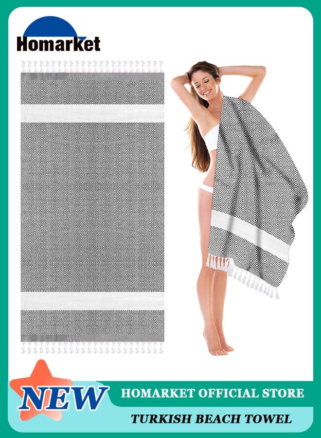 هومار كيت Turkish Beach Towel - Turkish Cotton - 39x71 inch Oversized - Turkish Towel for Beach, Bath, Pool, Gym, Yoga - Prewashed, Lightweight, Quick Dry - Image 1