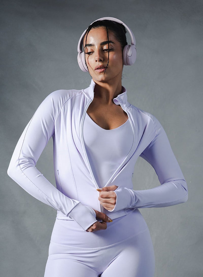 Beyond Sportswear Women's Lilac Compression Jacket - Image 1