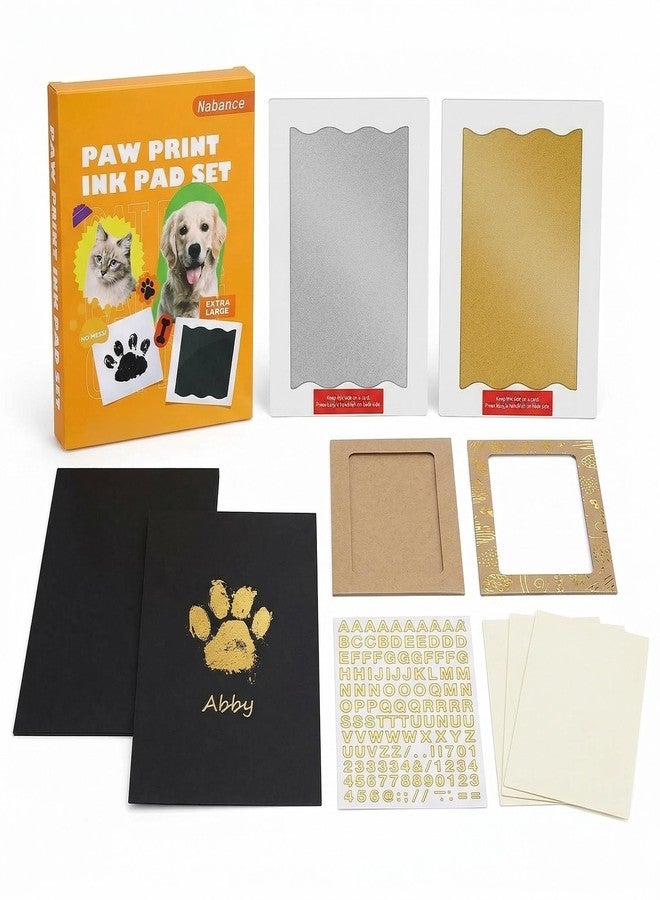 Inkless Paw Print Kit for Dogs, Dog Paw Print Kit Clean-Touch Pet Paw Print Impression Kit Mess-Free Dog Print Kit (2 Silver + 2 Gold) - Image 1