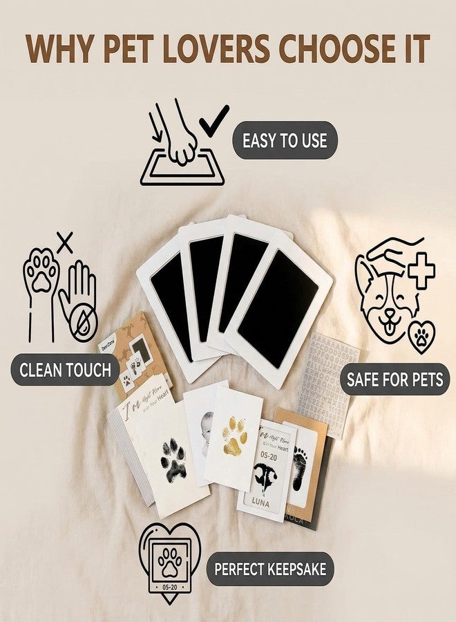 Inkless Paw Print Kit for Dogs, Dog Paw Print Kit Clean-Touch Pet Paw Print Impression Kit Mess-Free Dog Print Kit (2 Silver + 2 Gold) - Image 5